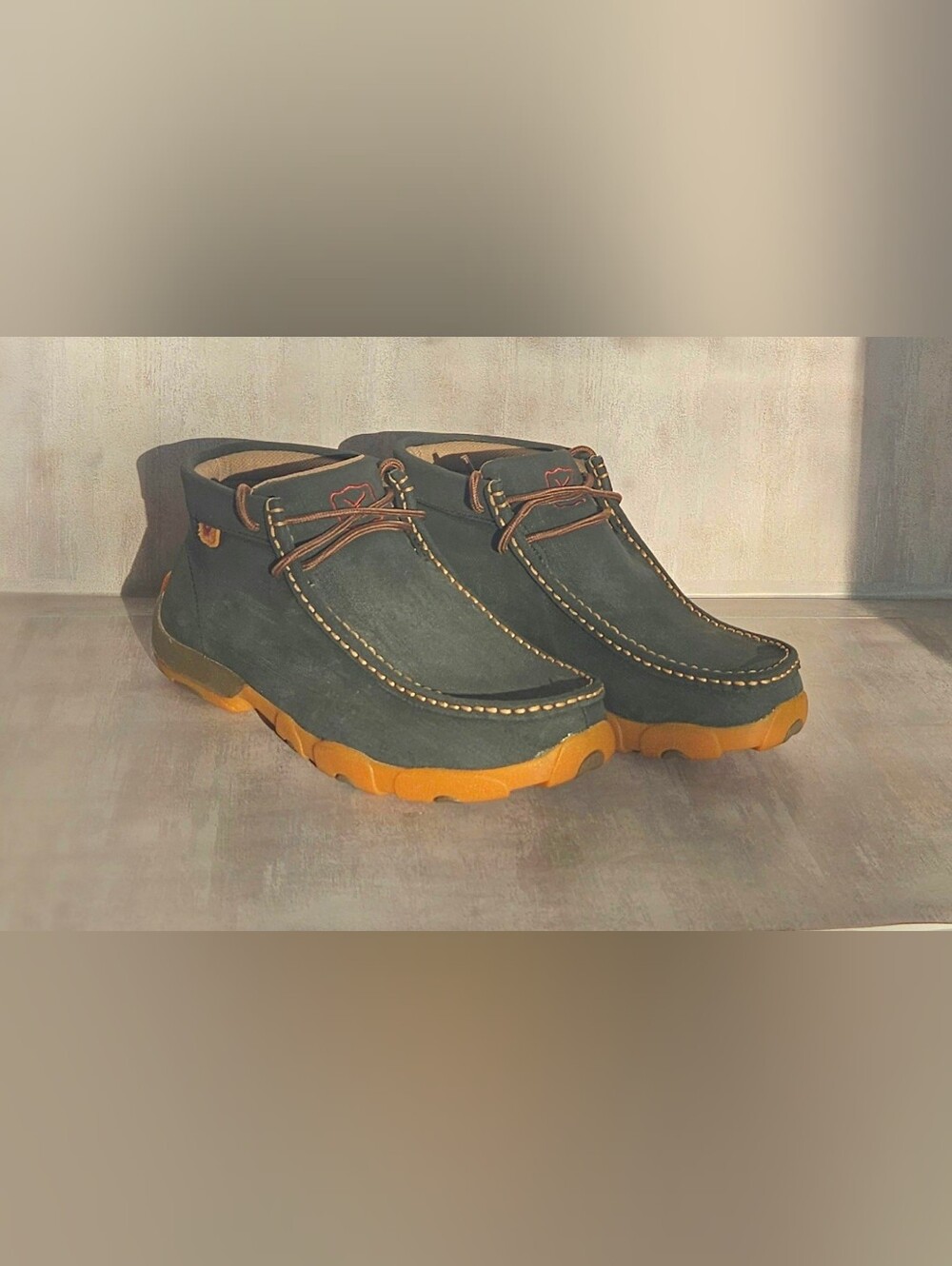 Twisted X Men’s Driving Mocs Leather Ankle Boots Charcoal Grey - 10 Wide - Picture 15 of 16